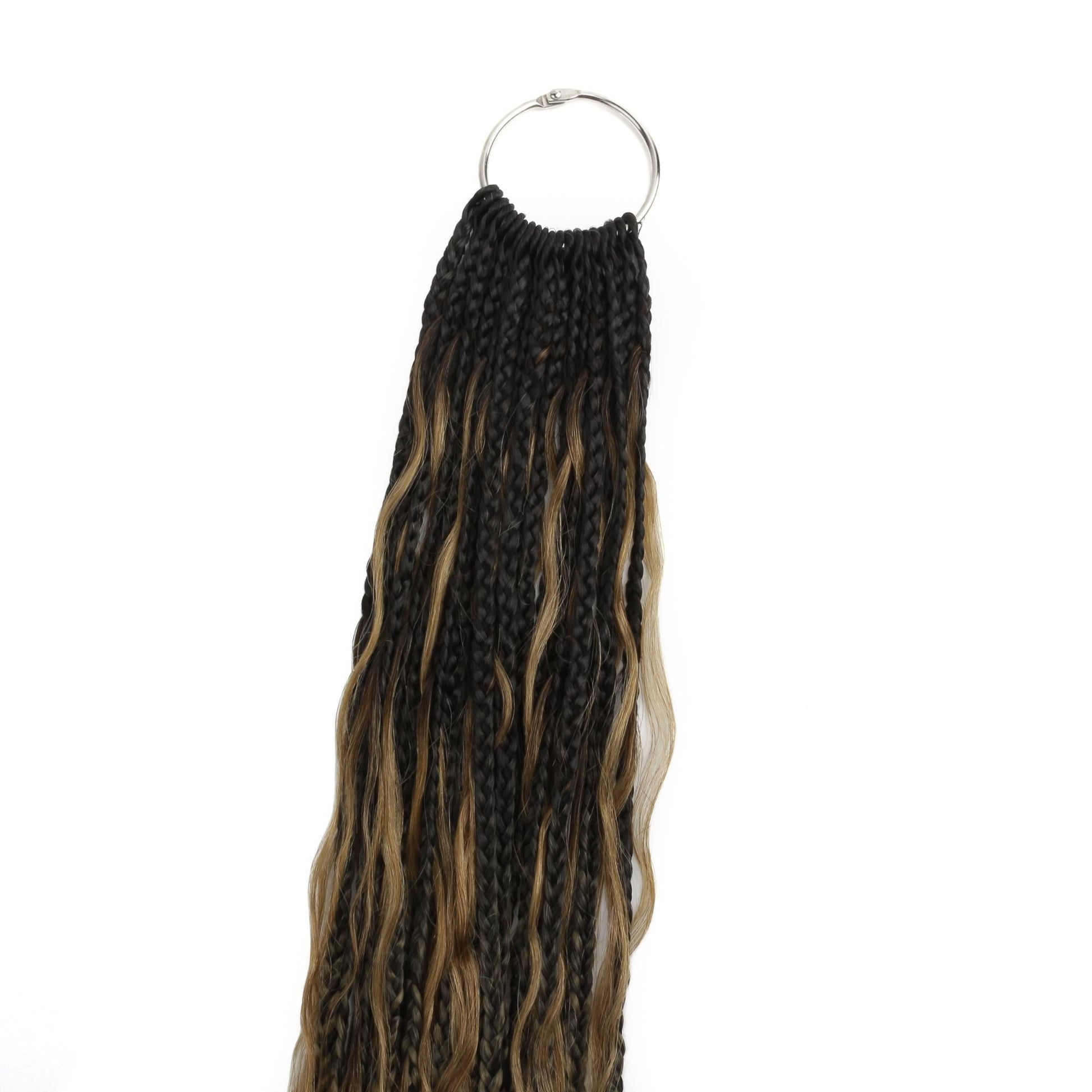 Honey Blonde Ombre Deep Wave Boho Braids with Human Hair Blend